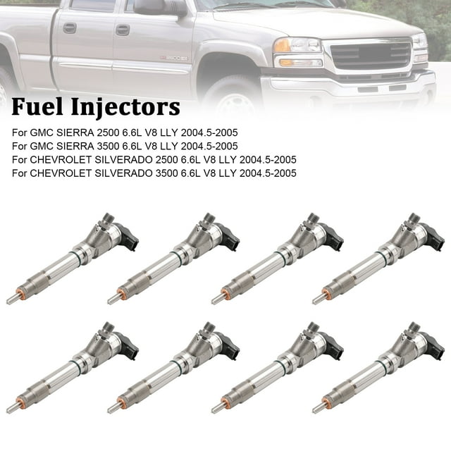 8 Pcs Injecteur de Carburant 0986435504 Compatible GMC Compatible Chevy 6.6L Duramax LLY 2004.5-2005