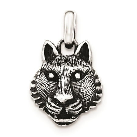 925 Sterling Silver Antiqued Animal Face Charm Pendant