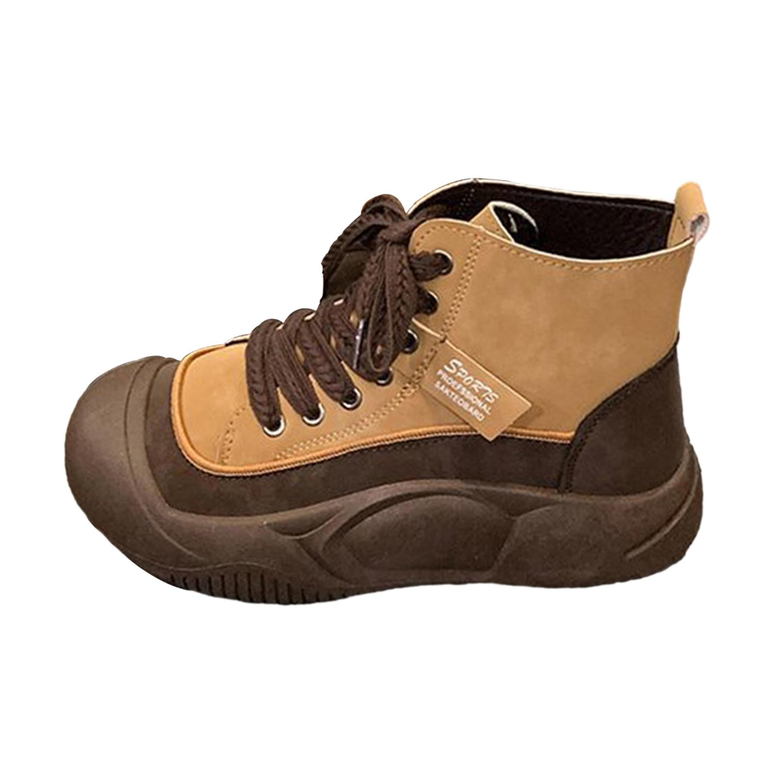 High Top Sneakers Ankle Boots Sports Shoes Lace up Nonslip Casual Shoes Sneaker 36