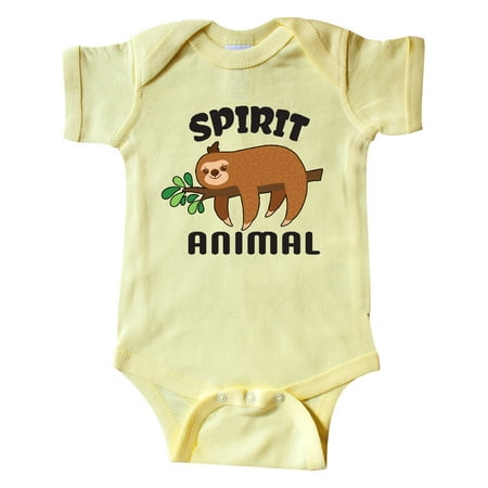 

Inktastic My Spirit Animal is a Sloth with Sloth Illustration Gift Baby Boy or Baby Girl Bodysuit