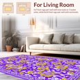 thumbnail image 2 of Flatwoven High Traffic Area Rug, Rustic Artful Floral Touch, Non Slip, Stain Resistant, Washable Area Rugs for Living Room, Bedroom(Purple, 2X3), 2 of 8