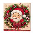 thumbnail image 2 of Christmas Santa Wreath Diamond Painting Kit, 5D Full Drill Pearl Bead Art Craft for Adults, Shimmering Gemstone Mosaic Wall Decor, Holiday DIY Canvas with Frame, Seasonal Home Decoration Gift, 2 of 8