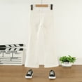thumbnail image 3 of LYMAYTER Little Girls Flare Pants for Kids Toddler Solid Color Jeans Pants Spring Fall Stretch Casual Long Trousers for 4-14 T, 3 of 10