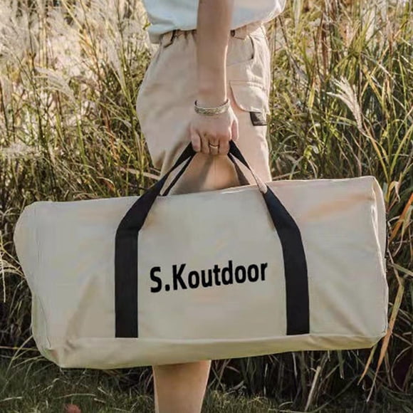 Bolsa de Almacenamiento para Tiendas de Campaña Fabricada en Resistente Tela Oxford con Asa de Transporte, Accesorio para Actividades Al Aire Libre, C Beige Blanco M
