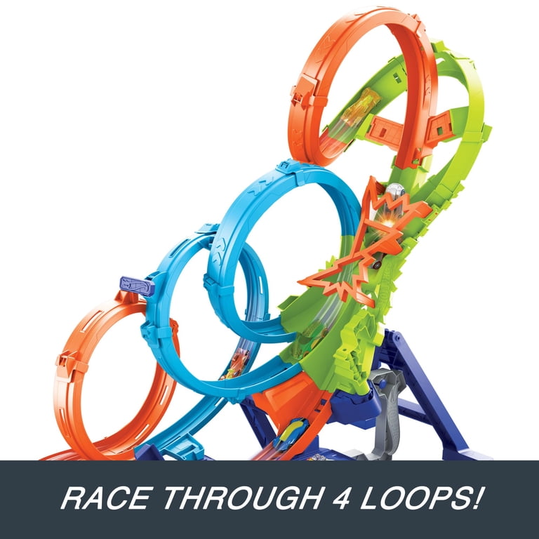 Mattel Hot Wheels 4-Loop Crash-Out Track Set (HXT06) - Walmart.com