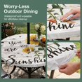 thumbnail image 5 of Round Outdoor Tablecloth with Umbrella Hole and Zipper, Yellow Sunflowers Tablecloth with Elastic Waterproof, Summer Botanical Country Wood Grain Patio Table Covers for 31" - 35" Picnic Pool Tables, 5 of 9