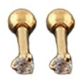 thumbnail image 2 of Ear Studs Anti-allergic Cubic Zirconia Stainless Steel 3 Prong Design Earrings For Daily Life, 2 of 5