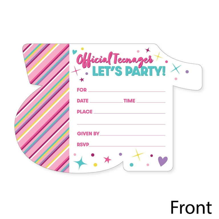 big-dot-of-happiness-girl-13th-birthday-shaped-fill-in-invitations-official-teenager-birthday-party-invitation-cards-with-envelopes-set-of-12-walmart-com