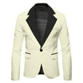 thumbnail image 5 of Fgnfyis Blazer for Men Mens Tailored Fit Suit Coat for Business Party Wedding and Events with Stylish Collar Design Versatile Mens Jacket Beige M, 5 of 6