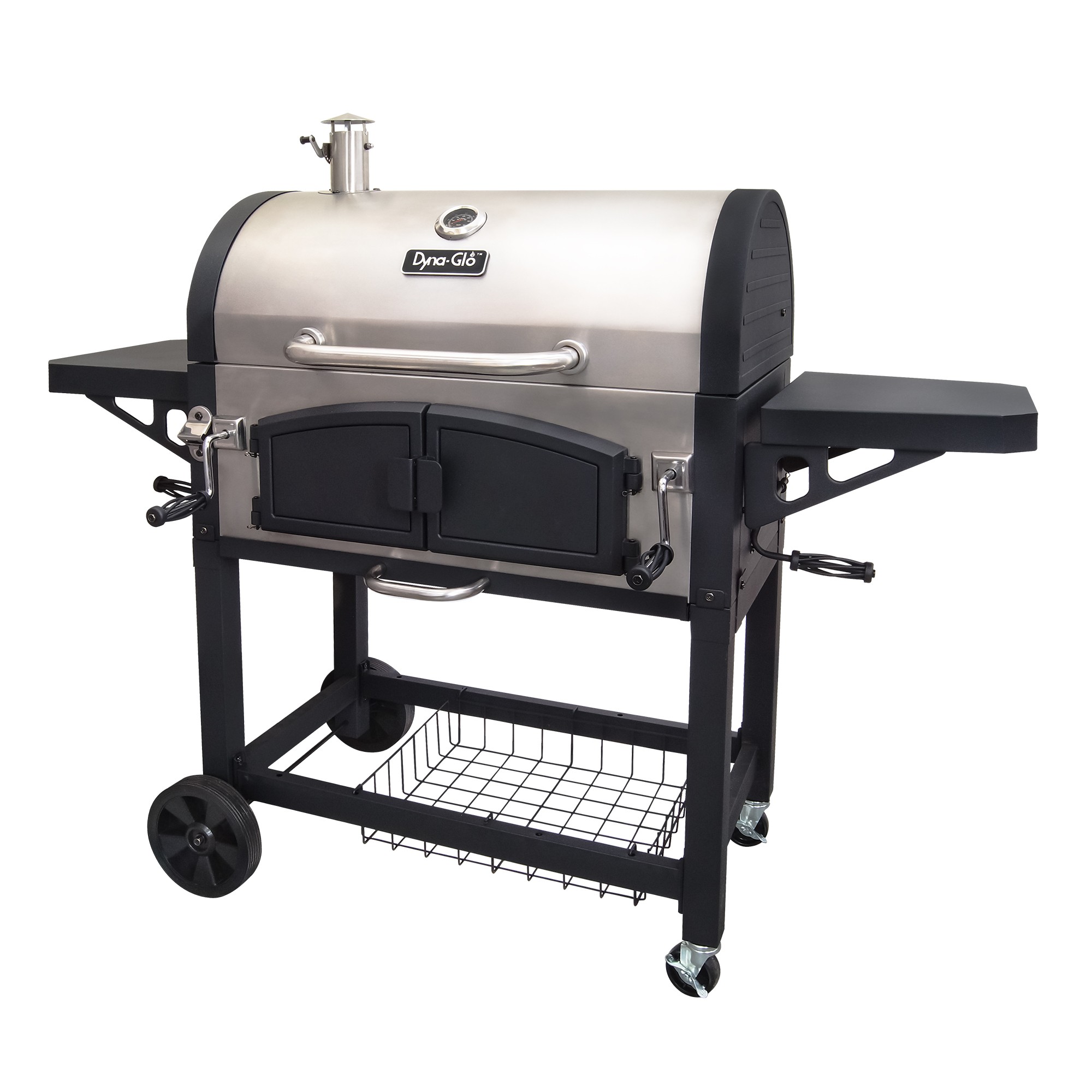 Dyna-Glo DGN576SNC-D Dual Chamber Stainless Steel Charcoal BBQ Grill - image 3 of 12