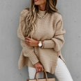 thumbnail image 4 of Fesfesfes Women Sweaters O-Neck Loose Casual Solid Fashion Long-Sleeved Knitted Sweater, 4 of 7