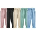 thumbnail image 6 of Fusipu Solid Color Cotton Linen Cropped Trousers Loose Women Drawstring Harem Pants, 6 of 8