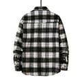 thumbnail image 5 of IROINNID Men's Long Sleeve Shacket Turndown Lapel Mid-Length Jacket Plaid Comfy Flannel Turndown Collar Buttons Coat Shirt, 5 of 9