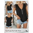 thumbnail image 7 of Hibeli Women's Lace Short Sleeve V-Neck Blouse Button-Up Trendy Top, 7 of 7