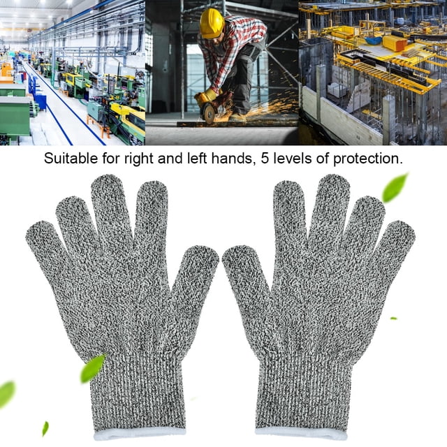 Seguridad 1 Par De Guantes De Seguridad De Cocina A Prueba De Cuchillos Resistentes A Cortes Y Anticortes De 5 Niveles S 20 Cm