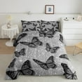 thumbnail image 3 of Feelyou Romantic Butterfly Animal Bedding Comforter Set, Fashion Bling Stars Twin Comforter Sets, Chic Sequin Print Grey Bedding Set, Breathable Home Decor, 2 Pieces, 3 of 9