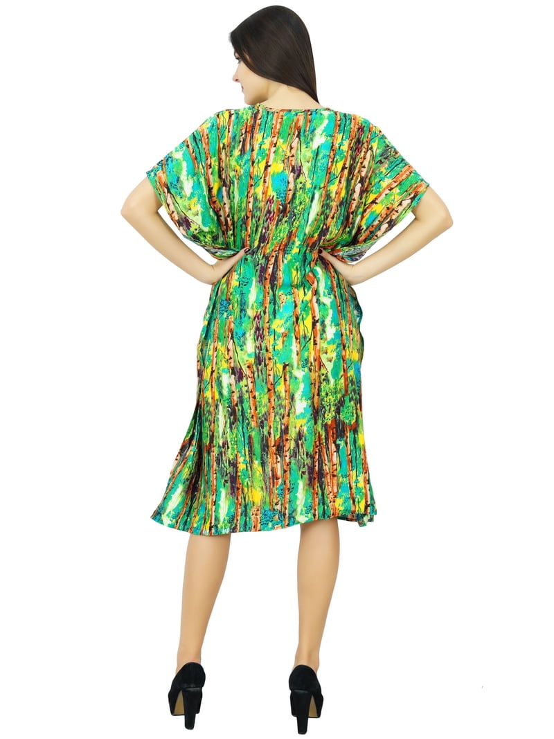 Bimba Womens Green Forest Print Rayon Caftan Beach Cover Up Sleep Wear  Kaftan Dress - Walmart.com