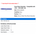 thumbnail image 2 of Front Shock Absorber - Compatible with 1955 - 1959 GMC 100 1956 1957 1958, 2 of 2