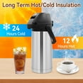 thumbnail image 4 of 65oz Thermal Airpot Carafe with Pump, Stainless Steel Vacuum Insulated Coffee Dispenser for Hot and Cold Beverage (Silver）, 4 of 9