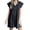 Black, variant on Summer Cap Sleeve Women Casual Tie V Neck Loose Denim Mini Dress