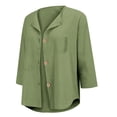 thumbnail image 6 of Summer Tops for Women Gsakboxl Women Cotton Linen Half Sleeve Cardigan Plus Size Loose Fit Casual Shirt With Chest Pocket Soft Breathable Spring Summer Daily Outerwear Blouses for Women Dressy Casual, 6 of 7