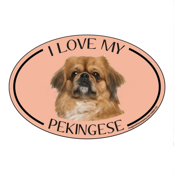 I Love my Pekingese Breed Oval Magnet