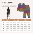 thumbnail image 4 of Pajama Sets for Women 2 Pcs, Rainbow Bright colorful leopard Button Down Long Sleeve Sleepwear Lounge PJ Sets, 4 of 6