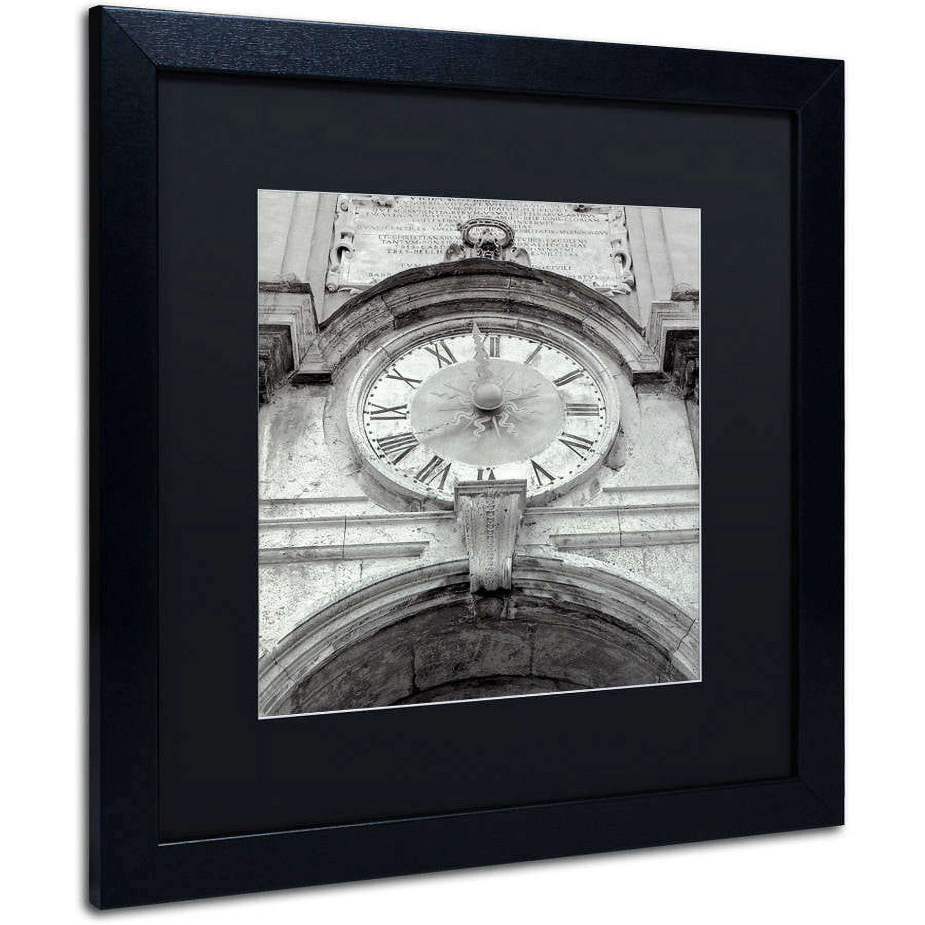 Trademark Fine Art "Il Grande Ororlogio I" Canvas Art by Alan Blaustein, Black Matte, Black Frame