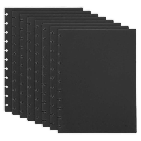 Uxcell 4 Pair Discbound Notebook Cover, 8.74" x 11.26" Letter Size PP Disc Planner Cover, Black