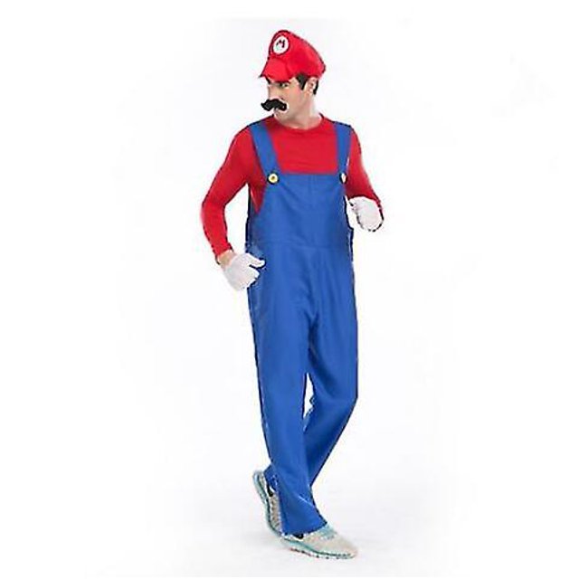 Adult Mens Super Mario Bros Fancy Dress Cosplay Costume V