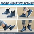 thumbnail image 6 of LAoutun Men's Deck Boots Waterproof Rain Boots Slip On Fishing Boots Ankle Sailing boots Blue, 6 of 6