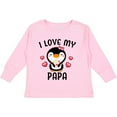 thumbnail image 3 of Inktastic I Love My Papa with Cute Penguin and Hearts Girls Long Sleeve Toddler T-Shirt, 3 of 5