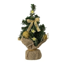 7.87 Inch Tabletop Christmas Tree - Mini Artificial Pine Xmas Tree with Fabric Base for Indoor Holiday Decorations