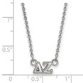 thumbnail image 2 of 925 Sterling Silver Rh-plated LogoArt Delta Zeta XS Pend With Necklace; 18 inch; for Adults and Teens; for Women and Men, 2 of 3