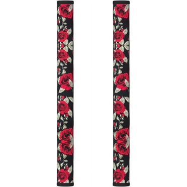 PRIYAL Red Rose Garden Refrigerator Door Handle Cover 2PCS - Kitchen Appliance Dishwashers Microwave Oven Furniture Decor Protector