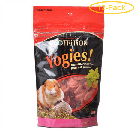Ecotrition Yogies Guinea Pig Treats - Fruit Flavor with Vitamin C 3.5 oz - Pack of 12