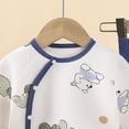 thumbnail image 5 of NIEWTR Baby Girl Clothes Toddler Kids Sweatsuits 2 Piece Set Infant Girl Long Sleeve Crewneck Top with Elastic Waist Sweatpants Loungewear for Sleeping Daily in 0-6T(A-Dark Blue,12-18 Months), 5 of 7