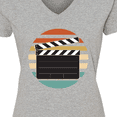 thumbnail image 4 of Inktastic Movie Film Clapboard Women's V-Neck T-Shirt, 4 of 5