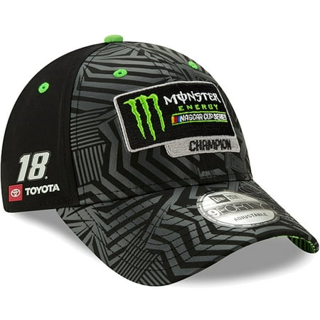 Kyle Busch New Era 2019 Monster Energy NASCAR Cup Series Champion Victory Lane 9FORTY Adjustable Hat - Black - OSFA