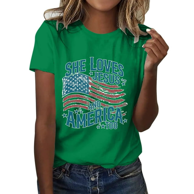WEIYLL T-Shirts pour Femmes Manches Courtes Col Rond Été Imprimé Graphique Blouse Verte Tailles TTG