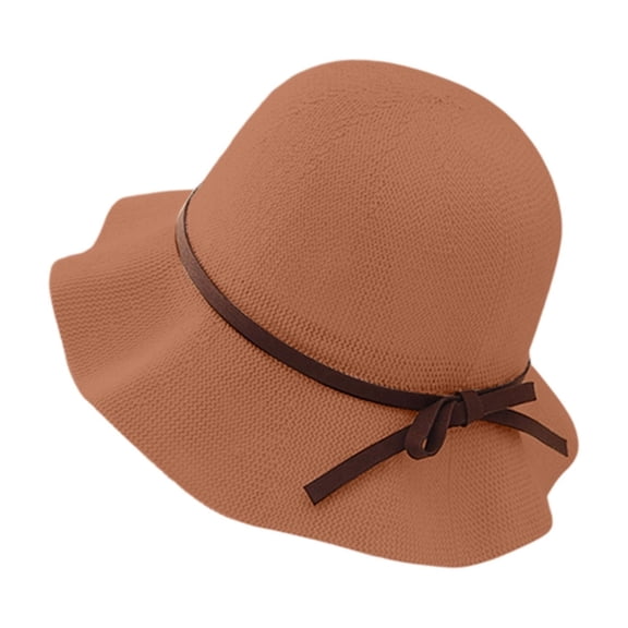 Levmjia Women Fisherman Hat Breathable Straw Bow Lightweight Sun Hat For Beach Travel Gardening Daily Commute Outdoor Casual Leisure Summer UV Protection