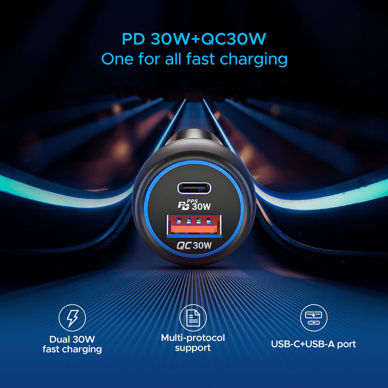 30W Fast Charge USB PD Type-C Car Charger Adapter For iPhone 15 14 13 12  Pro Max