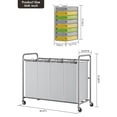 thumbnail image 5 of ROMOON Clasificador de ropa sucia de 4 secciones, carrito de lavandería separado con ruedas y bolsas extraíbles, organizador de cesta de lavandería con ruedas para almacenamiento de ropa sucia en la l, 5 of 5