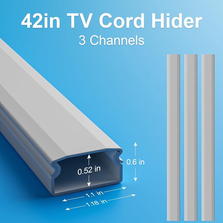 Lazyspin TV Cord Hider Wire Cover, 42 Inches, Holds 4 Cords photo 3