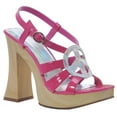 thumbnail image 2 of ELLIE 500-FUNK Women's 5" Chunky Heel Peace Sign Sandal Strappy Slingback Sandal, 2 of 2