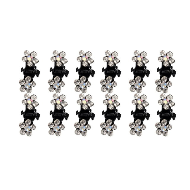 Fiudx Pinzas de Diamantes de Imitación, Elegantes Accesorios para El Cabello, Elegante Juego de Pinzas para Flequillo, Horquillas Versátiles, Peinados para El Día a Día, Perfectas para Mujeres, Paque