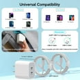 thumbnail image 6 of Gqohrt USB C 20W+20W Charger with Phone Charger, Dual Port USB Fast Wall Charger Block, 6FT Super Fast Charger Cable Included With phone14 13 12 11 X, 6 of 6