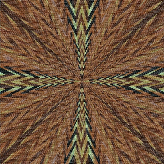 Ahgly Company Machine Washable Indoor Square Transitional Dark Gold Brown Area Rugs, 4' Square