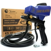 Le Lematec Premium Gravity Speed Sand Blaster Portable Gun Kit With Siphon Function (AS118-2) 10 Ft. Hose, Pneumatic Tool Rust Remover, Paint Stripper, Continuous Blasting for Metal.
