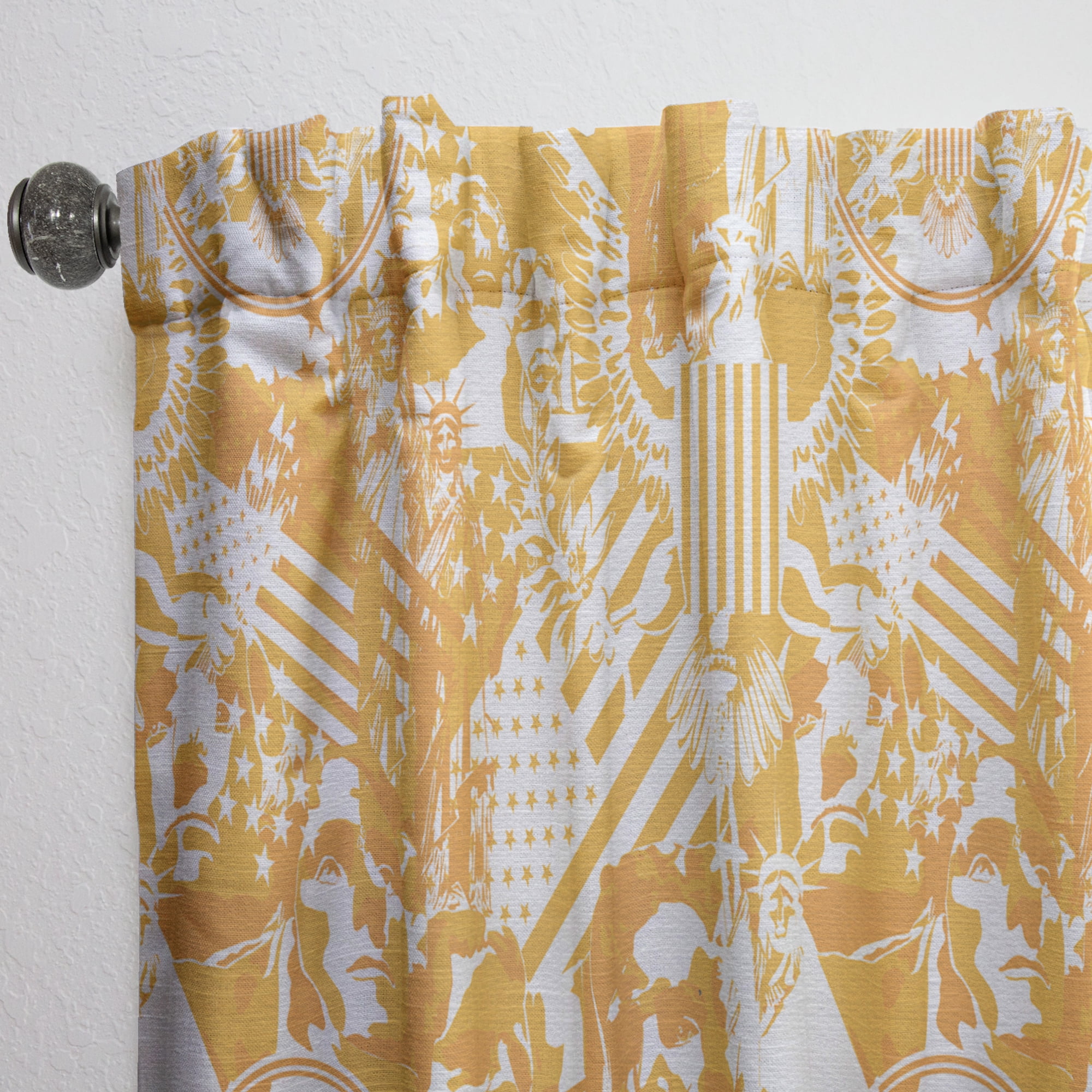 Designart 'Abstract Retro US Statue Of Liberty Eagle' Americana Curtain Panel
